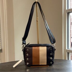 Hammitt Evan Small Black Beige and Brown Leather Crossbody